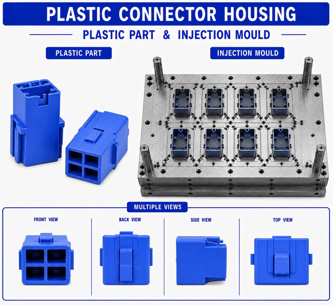 Plastic Connector Housing Mould and Moulding Service
